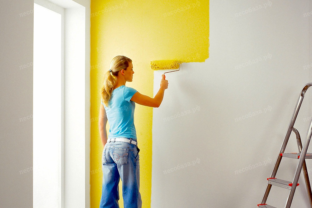 Покраска стен красками Tikkurila в детской комнате