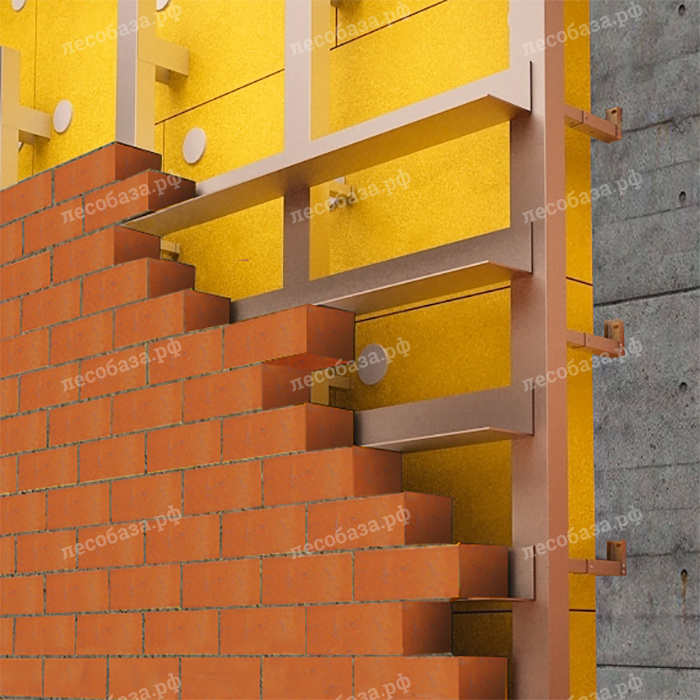 Схема вентилируемого фасада из кирпича