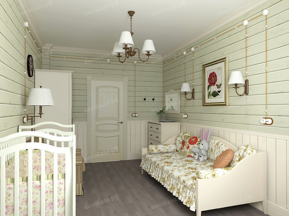 интерьер детской комнаты в деревянном доме