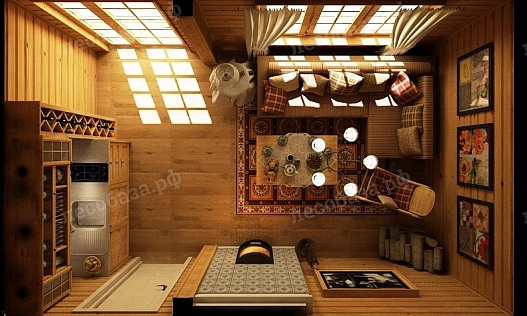 Дизайн комнаты отдыха бани