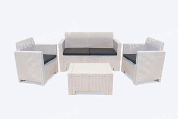 Комплект мебели Nebraska 2 Set (диван, 2 кресла и стол) - белый