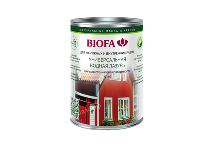 Универсальная водная лазурь BIOFA 5075 (база W) - 2,5 литра