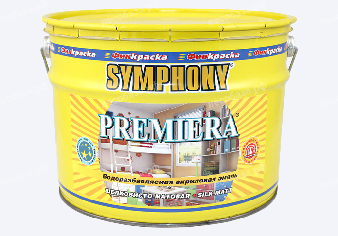 Эмаль акриловая влагостойкая с эффектом пластика PREMIERA Symphony Base 1 - 9 литров