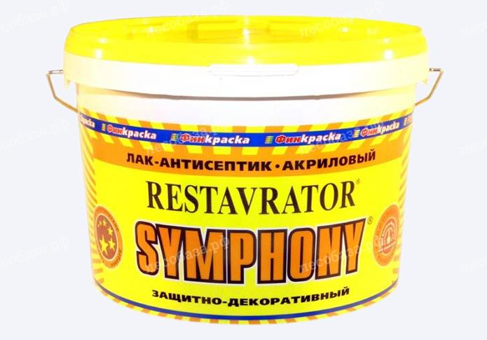 RESTAVRATOR Symphony - лак антисептик глянцевый, шелковисто-матовый - 9 литров