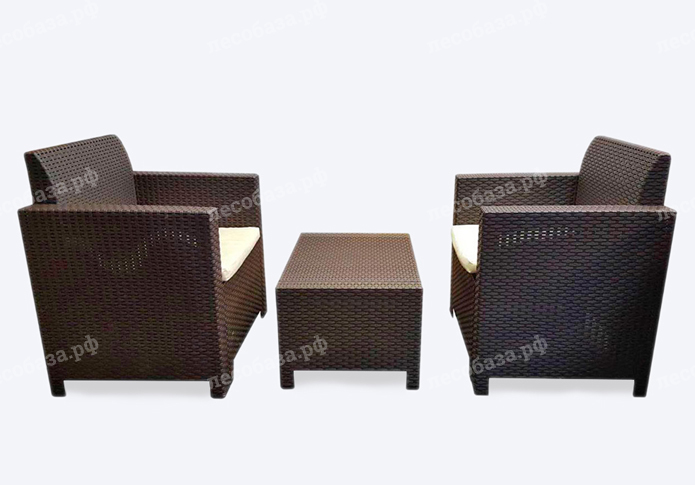Комплект мебели Nebraska terrace Set (стол, 2 кресла) - венге