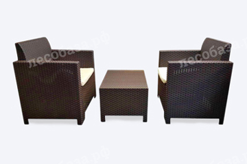 Комплект мебели Nebraska terrace Set (стол, 2 кресла) - венге