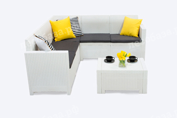 Комплект мебели Nebraska Corner Set (углов. диван, столик) - белый