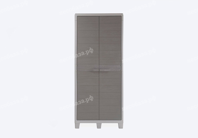 Уличный шкаф 2х дверный глубокий WOODY'S XL (3 полки) - светло-серый