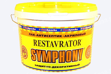 RESTAVRATOR Symphony - лак антисептик глянцевый, шелковисто-матовый - 9 литров