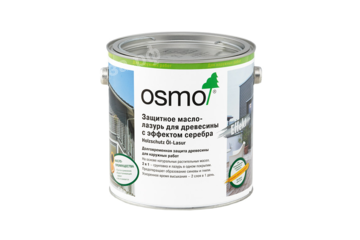 Защитное масло-лазурь OSMO Holzschutz Öl-Lasur Effekt с эффектом серебра - 2,5 литра