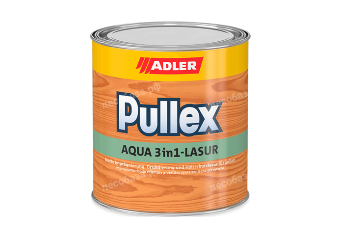 Лазурь для деревянных фасадов ADLER Pullex Aqua 3in1-Lasur - 10 литров