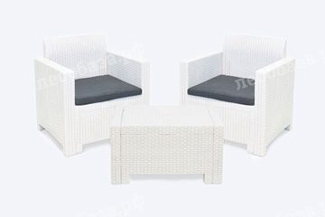 Комплект мебели Nebraska terrace Set (стол, 2 кресла) - белый