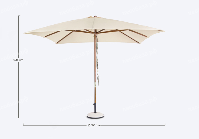 Зонт Неаполь 3х3 - бежевый