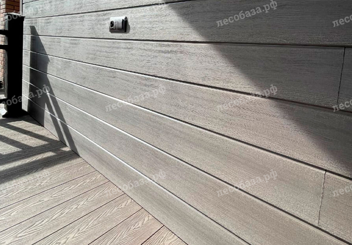 Террасная доска NauticPrime (Light) Esthetic Wood. 145*22*6000 мм - серый